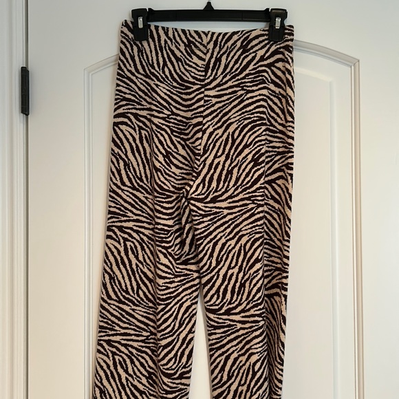 Zebra print knitted flare pants, size S - Picture 1 of 3